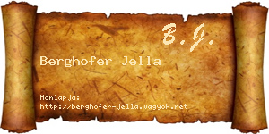 Berghofer Jella névjegykártya